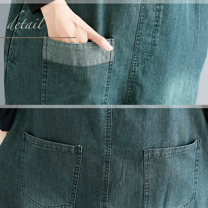 Aika ica Loose and relaxed sarouel design vintage denim overalls