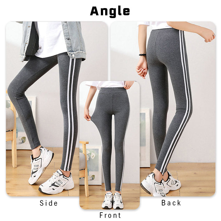 アイカ ica サイドライン レギンス スパッツ タイツ ストレッチパンツ ヨガパンツ ジャージ ハイウエスト 9分丈