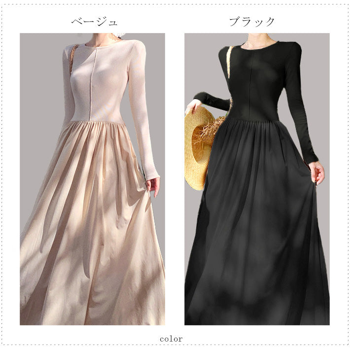 AIKA Thin ribbed cut and sewn &amp; woven fabric with waistband switch