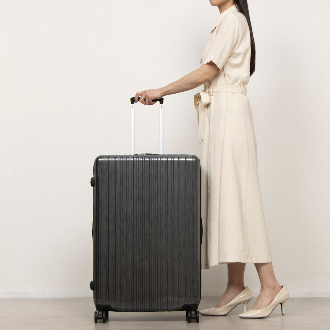 アジア・ラゲージ Asia Luggage 大容量／軽量／拡張機能で容量アップ／高純度ポリカーボネイト100% ALI-6000-18W [3?4泊] 40L(拡張時48L) （ガンメタブラッシュ） ガンメタブラッシュ