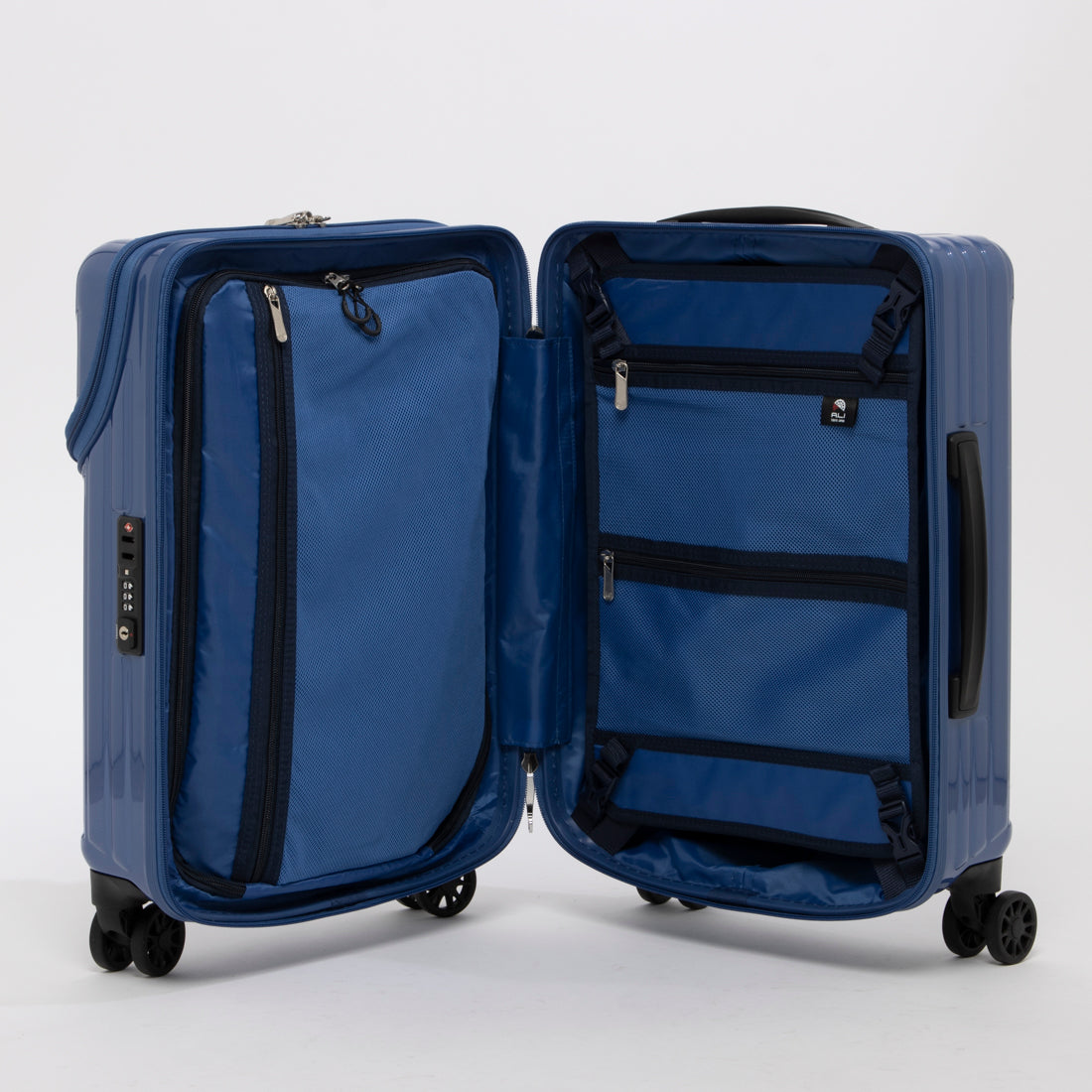 アジア・ラゲージ Asia Luggage トップオープン / 高純度ポリカーボネイト100% / 2way式TSAロック搭載 / 15インチPC収納可能/軽量/機内持ち込みサイズ ALI-6000TP-18 [2?3泊] 37L （アッシュブルー） アッシュブルー