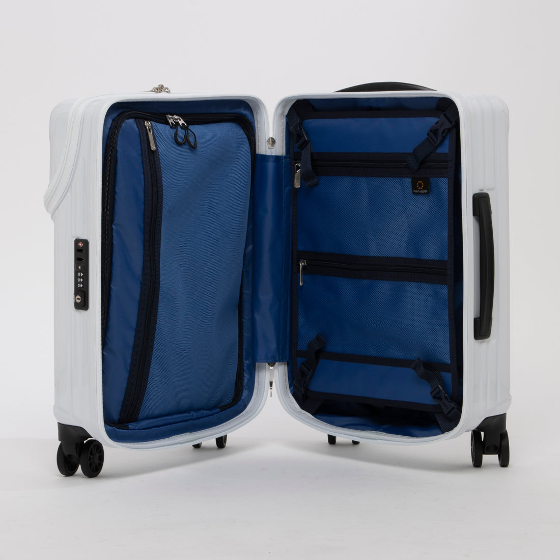 アジア・ラゲージ Asia Luggage トップオープン / 高純度ポリカーボネイト100% / 2way式TSAロック搭載 / 15インチPC収納可能/軽量/機内持ち込みサイズ ALI-6000TP-18 [2?3泊] 37L （ホワイト） ホワイト