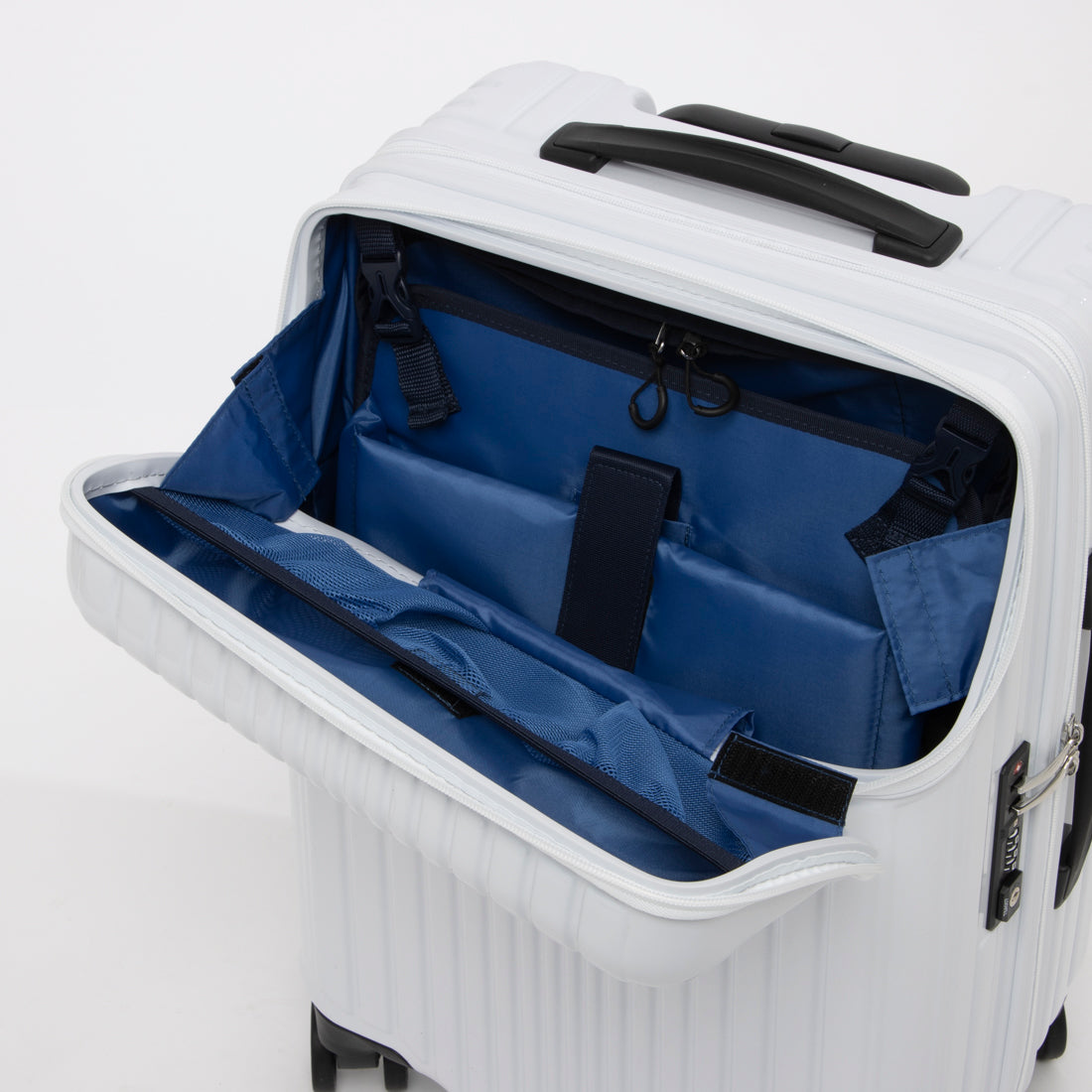 アジア・ラゲージ Asia Luggage トップオープン / 高純度ポリカーボネイト100% / 2way式TSAロック搭載 / 15インチPC収納可能/軽量/機内持ち込みサイズ ALI-6000TP-18 [2?3泊] 37L （ホワイト） ホワイト