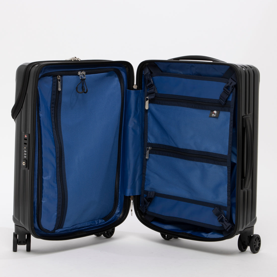 アジア・ラゲージ Asia Luggage トップオープン / 高純度ポリカーボネイト100% / 2way式TSAロック搭載 / 15インチPC収納可能/軽量/機内持ち込みサイズ ALI-6000TP-18 [2?3泊] 37L （マットブラック） マットブラック