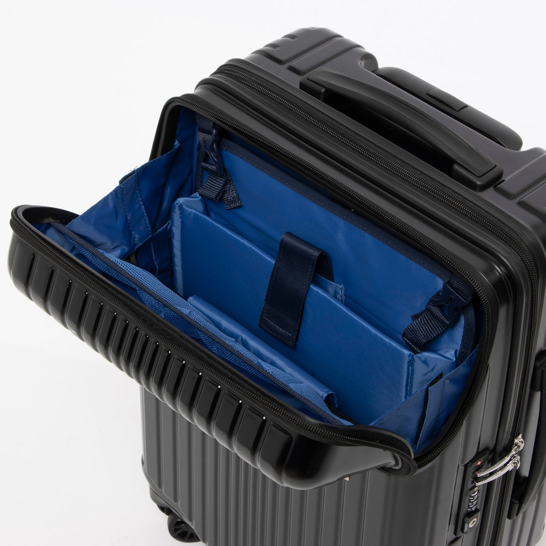 アジア・ラゲージ Asia Luggage トップオープン / 高純度ポリカーボネイト100% / 2way式TSAロック搭載 / 15インチPC収納可能/軽量/機内持ち込みサイズ ALI-6000TP-18 [2?3泊] 37L （マットブラック） マットブラック