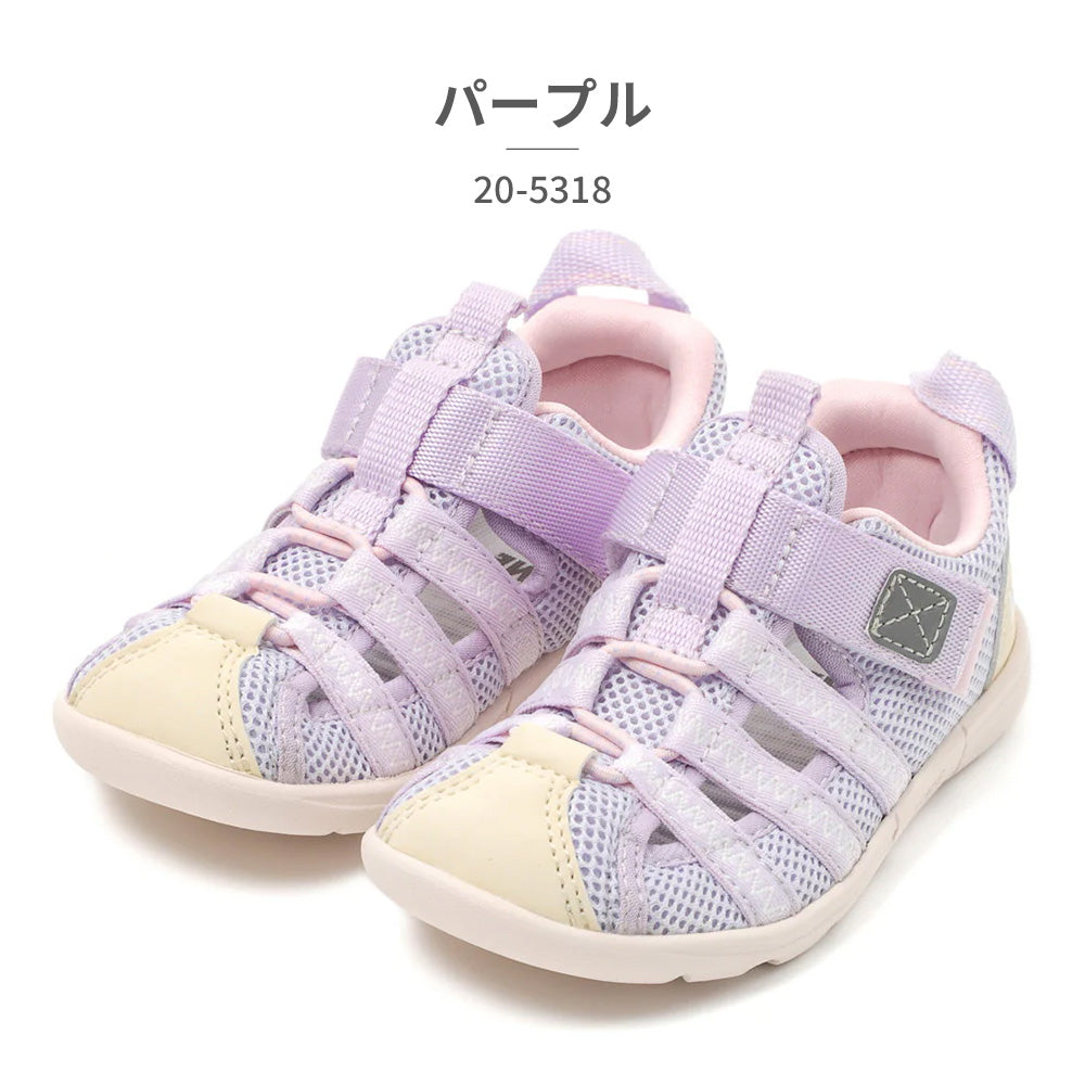 イフミー IFME サンダル キッズ IFME KIDS 両ベルトウォーター 20-5318 ジュニア 排水ソール ベルクロ 水陸両用 サマーシューズ アクアシューズ （パープル） パープル