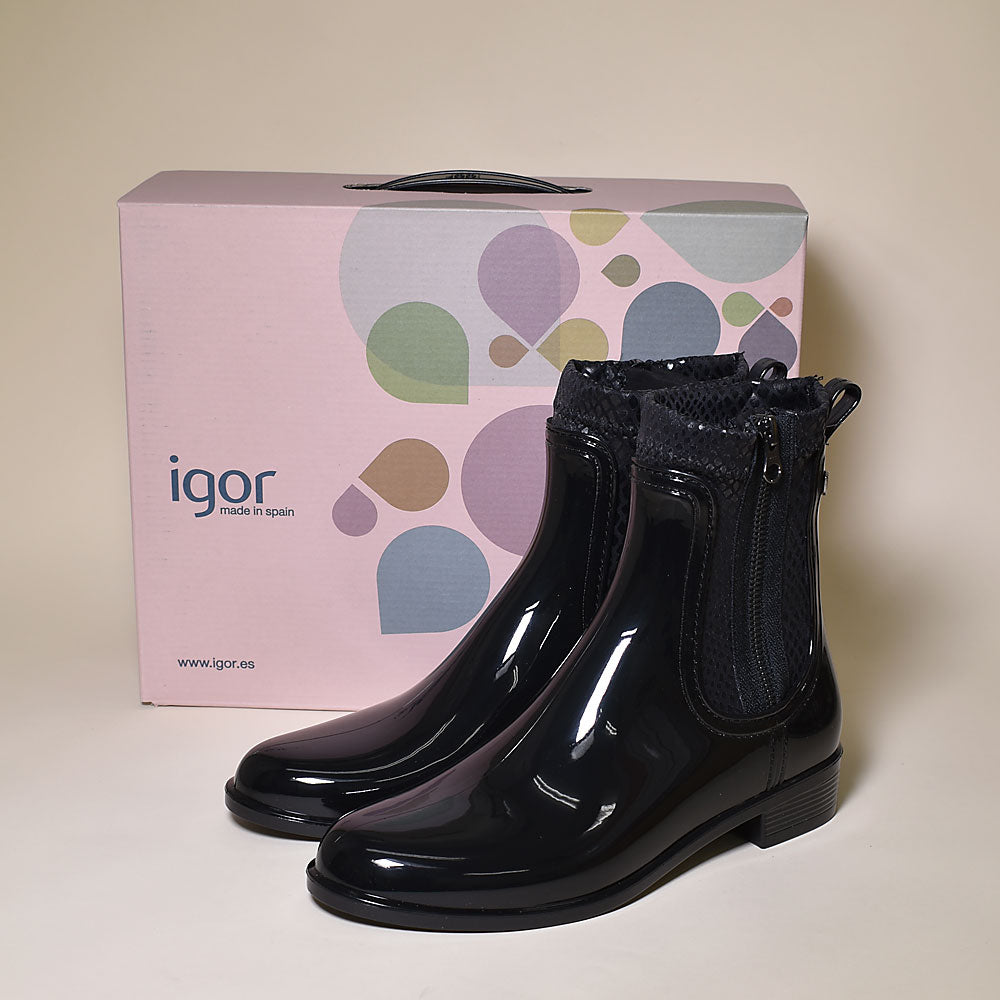 イゴール igor IGOR サイドジップレインブーツ/シルバーファスナー