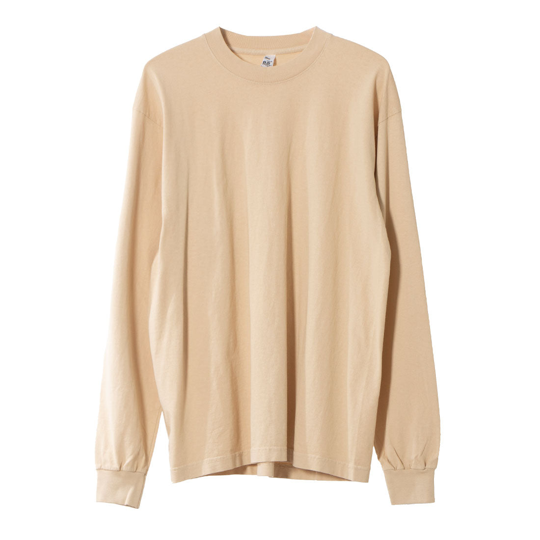 ロサンゼルスアパレル LOS ANGELES APPAREL 6.5OZ LONG SLEEVE GARMENT DYE CREW NECK T-SHIRT,BEIGE