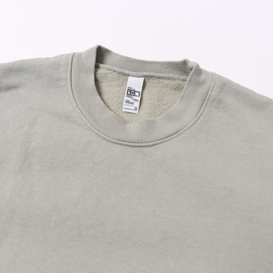 ロサンゼルスアパレル LOS ANGELES APPAREL 【Los Angeles Apparel】14oz L/S Heavy Fleece PO Crew Garment Dye  ガーメントダイ ヘビーウェイト クルーネック スウェ （オリーブ） オリーブ