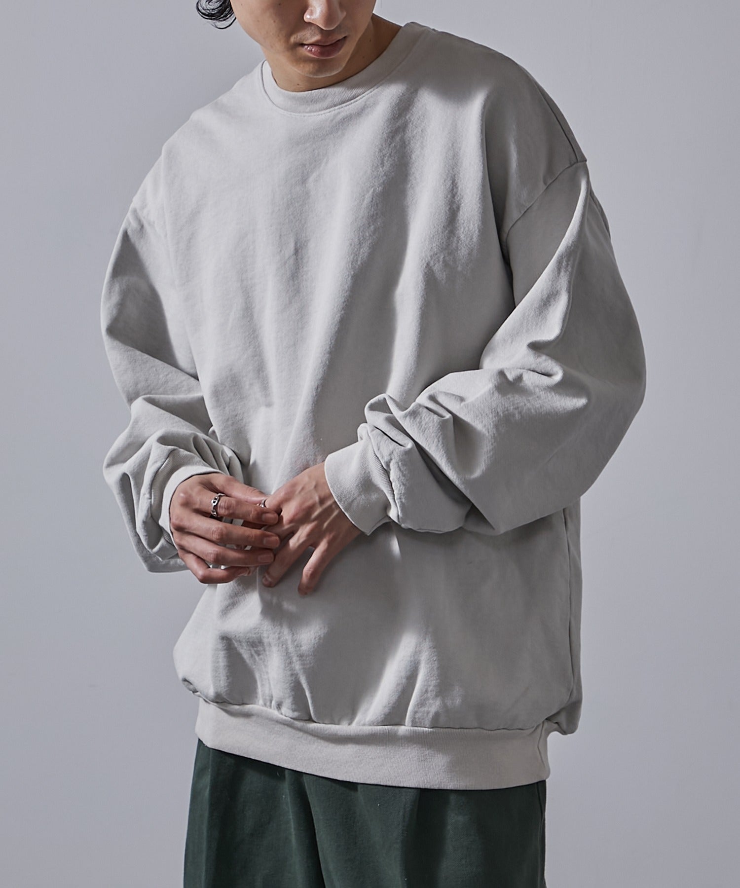 ロサンゼルスアパレル LOS ANGELES APPAREL 【Los Angeles Apparel】14oz L/S Heavy Fleece PO Crew Garment Dye  ガーメントダイ ヘビーウェイト クルーネック スウェ （グレー） グレー