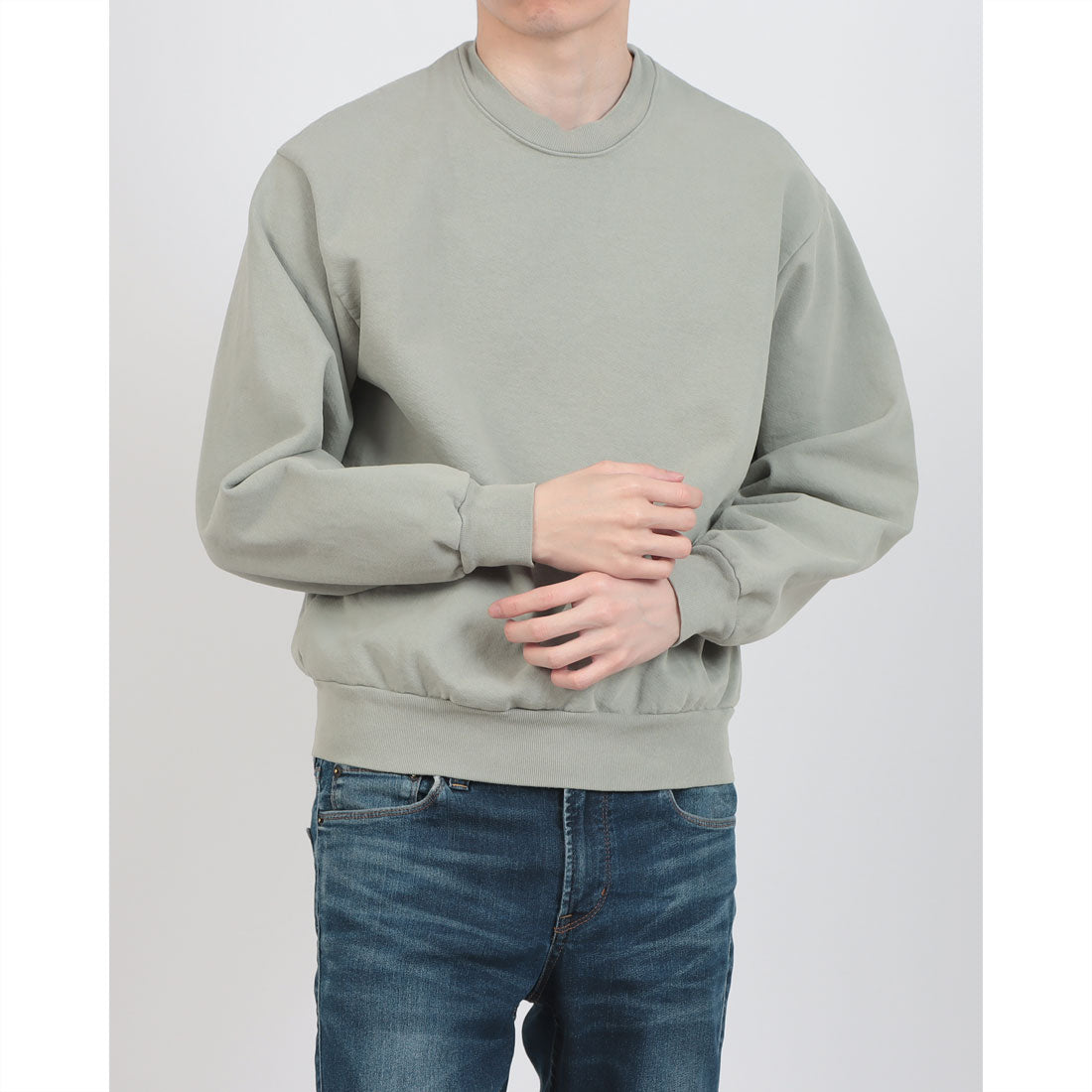 ロサンゼルスアパレル LOS ANGELES APPAREL 14oz L/S Heavy Fleece PO Crew Garment Dye  ガーメントダイ ヘビーウェイト クルーネック プルオーバースウェットトレーナー 裏起毛 無地 厚手 UNTR （ライトグリーン） ライトグリーン