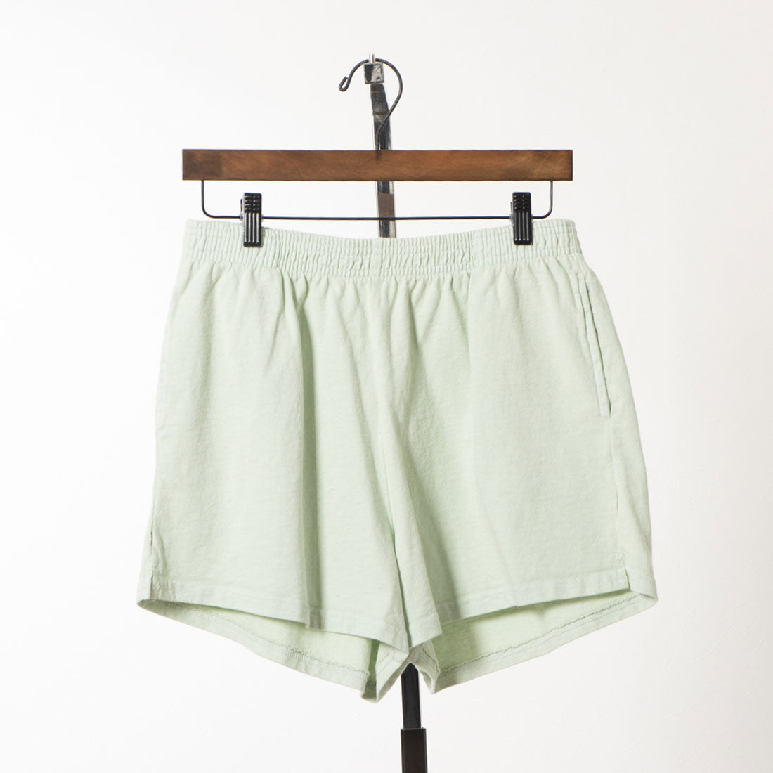 ロサンゼルスアパレル LOS ANGELES APPAREL HEAVY JERSEY GARMENT DYE SHORT SHORTS,SEAFOAM