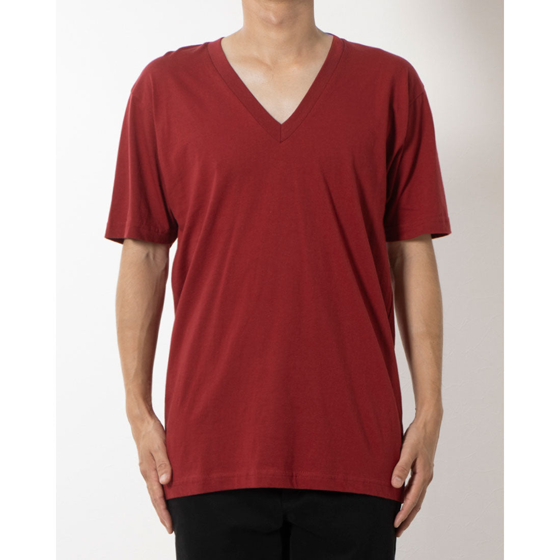 LOS ANGELES APPAREL FINE JERSEY V-NECK T-SHIRT