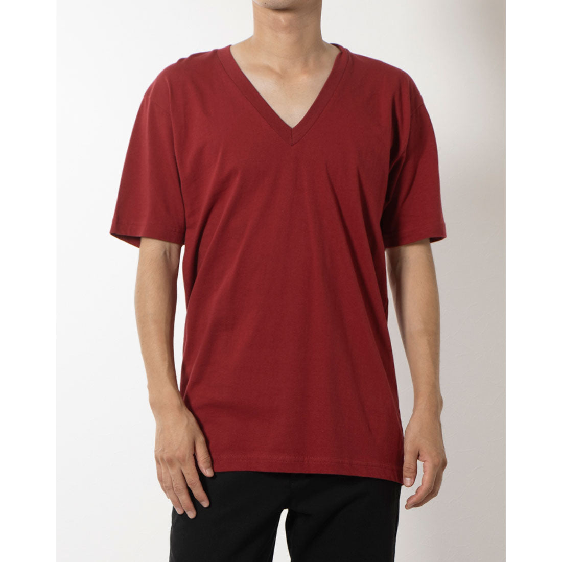 LOS ANGELES APPAREL FINE JERSEY V-NECK T-SHIRT