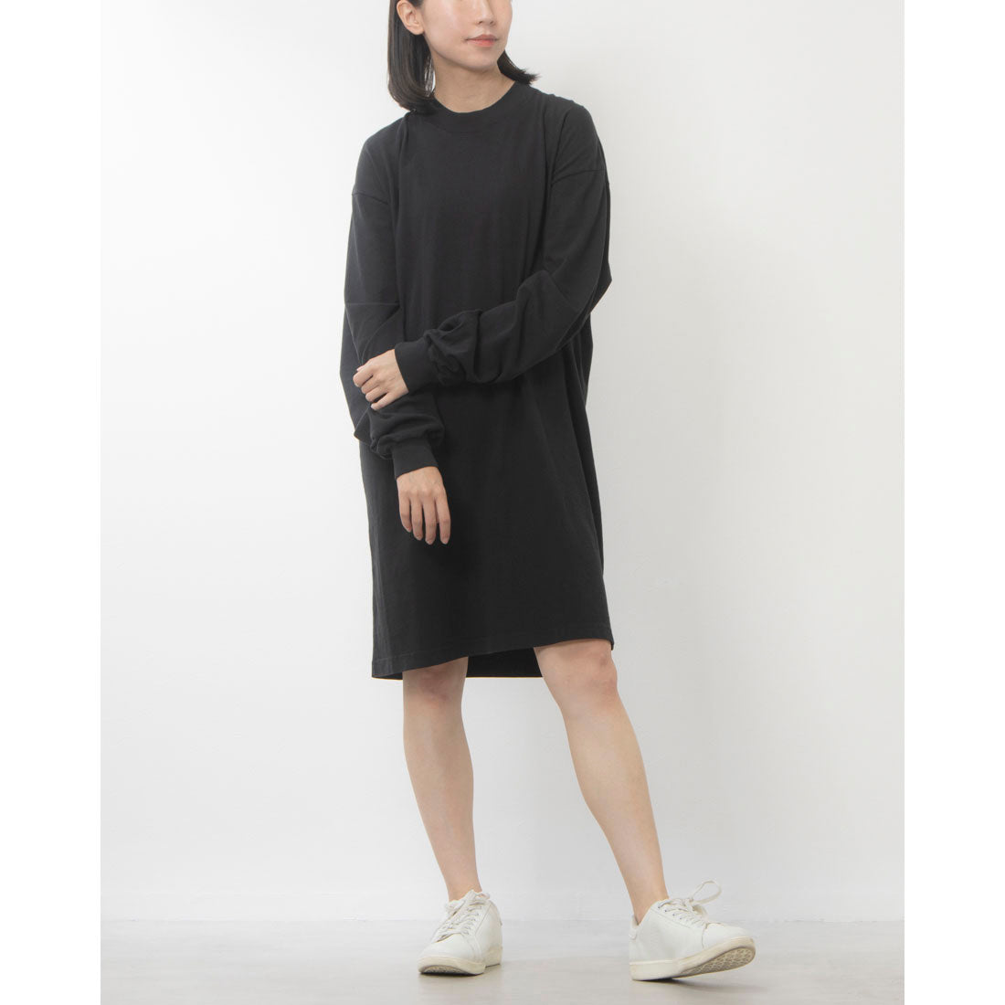 ロサンゼルスアパレル LOS ANGELES APPAREL LONG SLEEVE GARMENT DYE MOCKNECK DRESS