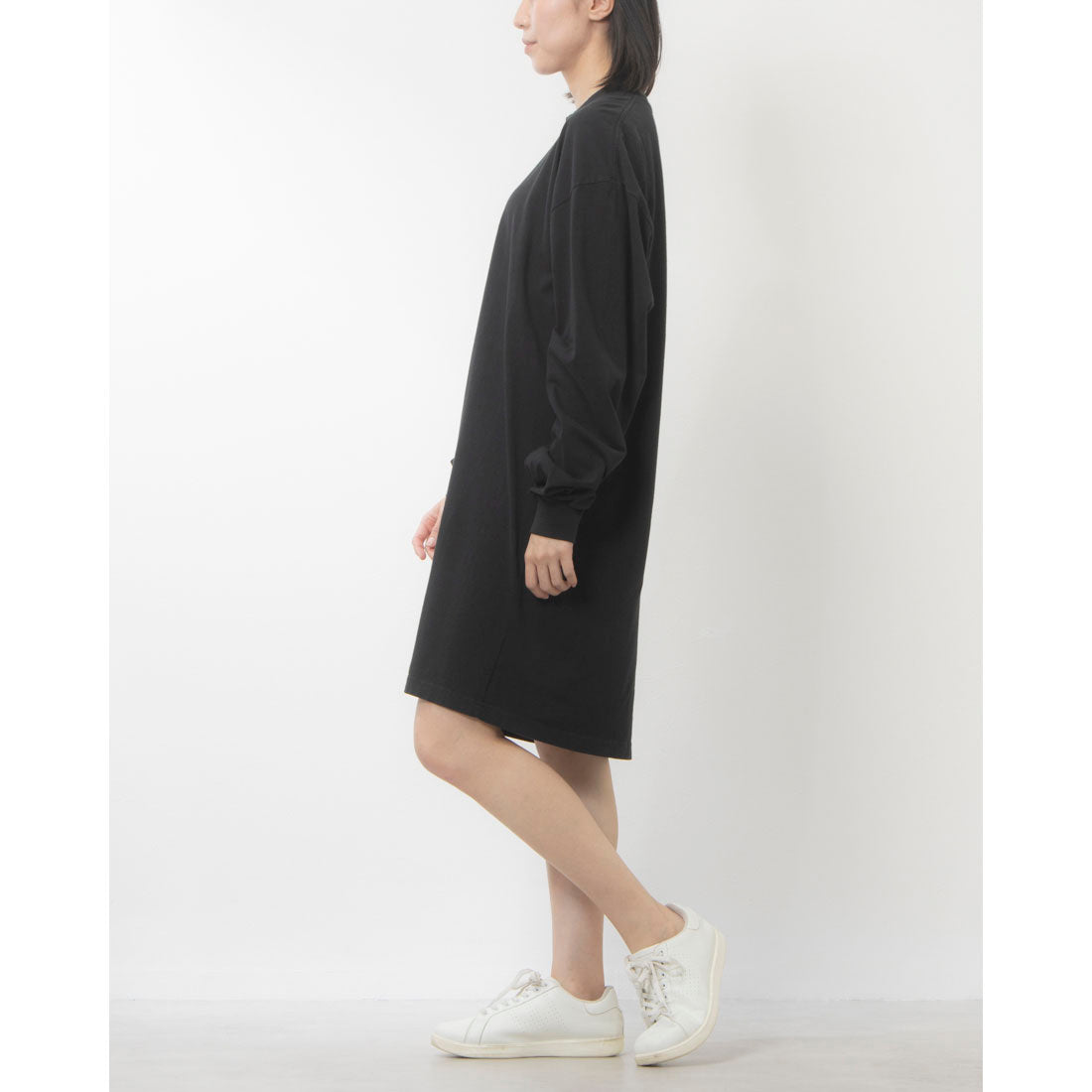 ロサンゼルスアパレル LOS ANGELES APPAREL LONG SLEEVE GARMENT DYE MOCKNECK DRESS