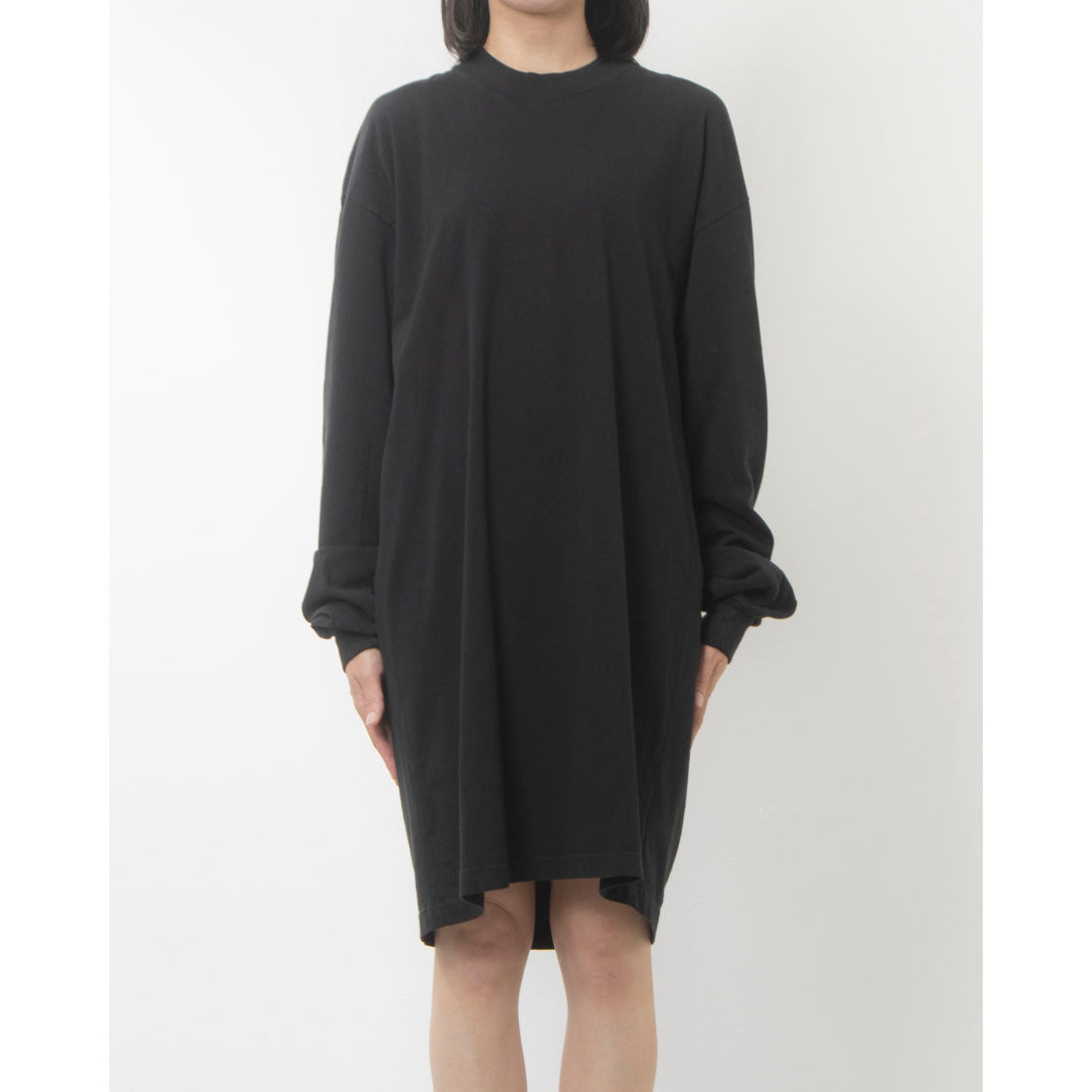 ロサンゼルスアパレル LOS ANGELES APPAREL LONG SLEEVE GARMENT DYE MOCKNECK DRESS