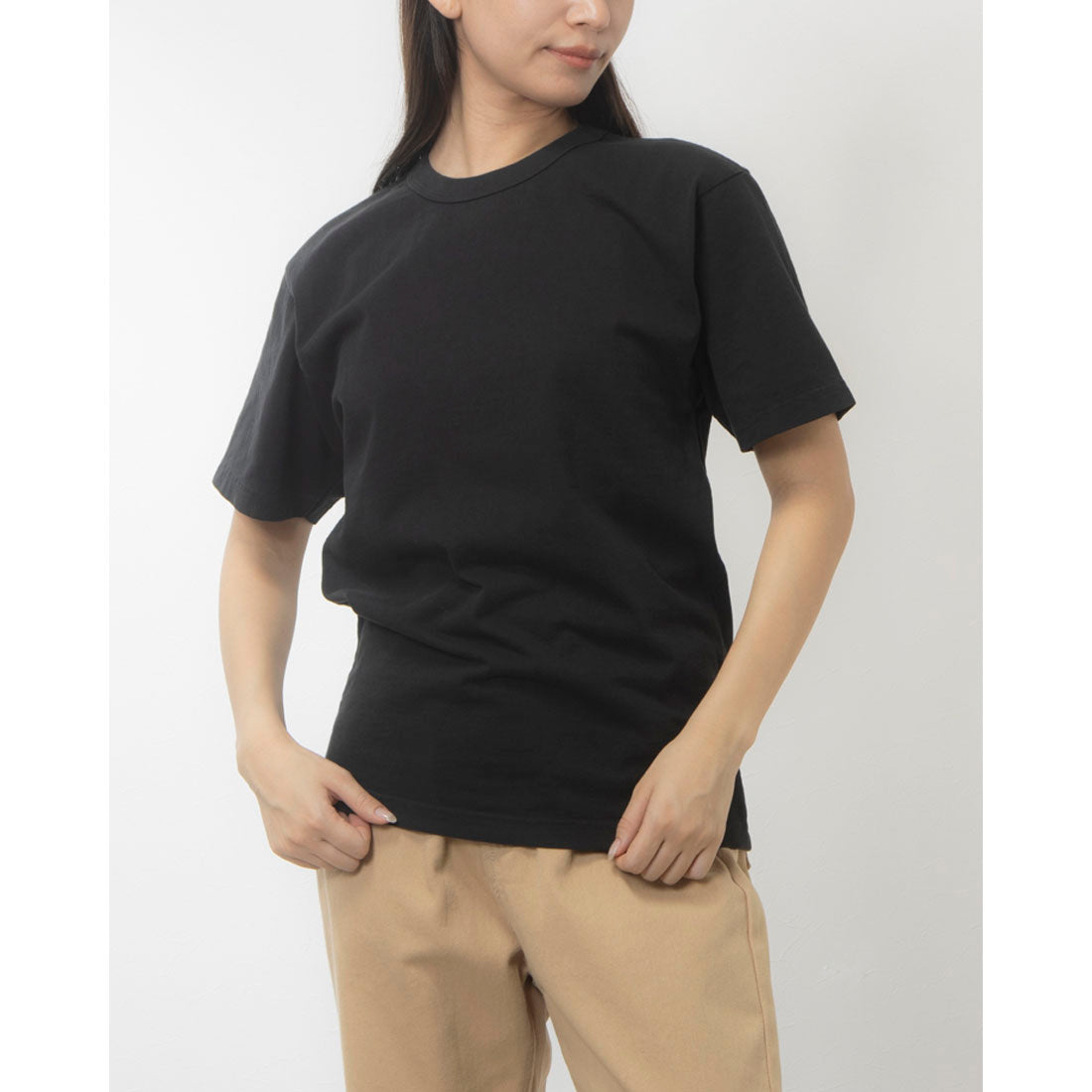 ロサンゼルスアパレル LOS ANGELES APPAREL SHORT SLEEVE BINDING GARMENT DYE T-SHIRT （BLACK） BLACK