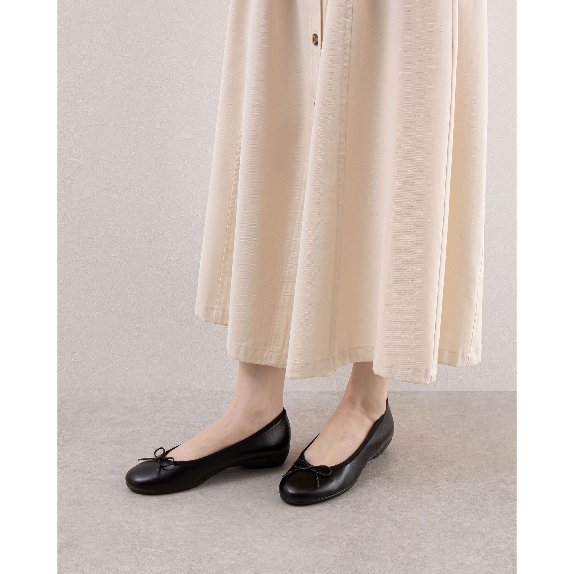 IKplus 【Made in Japan】【Natural Leather】IKplus Ballet Shoes Flat Shoes Wedge Sole Comfort Pumps 521