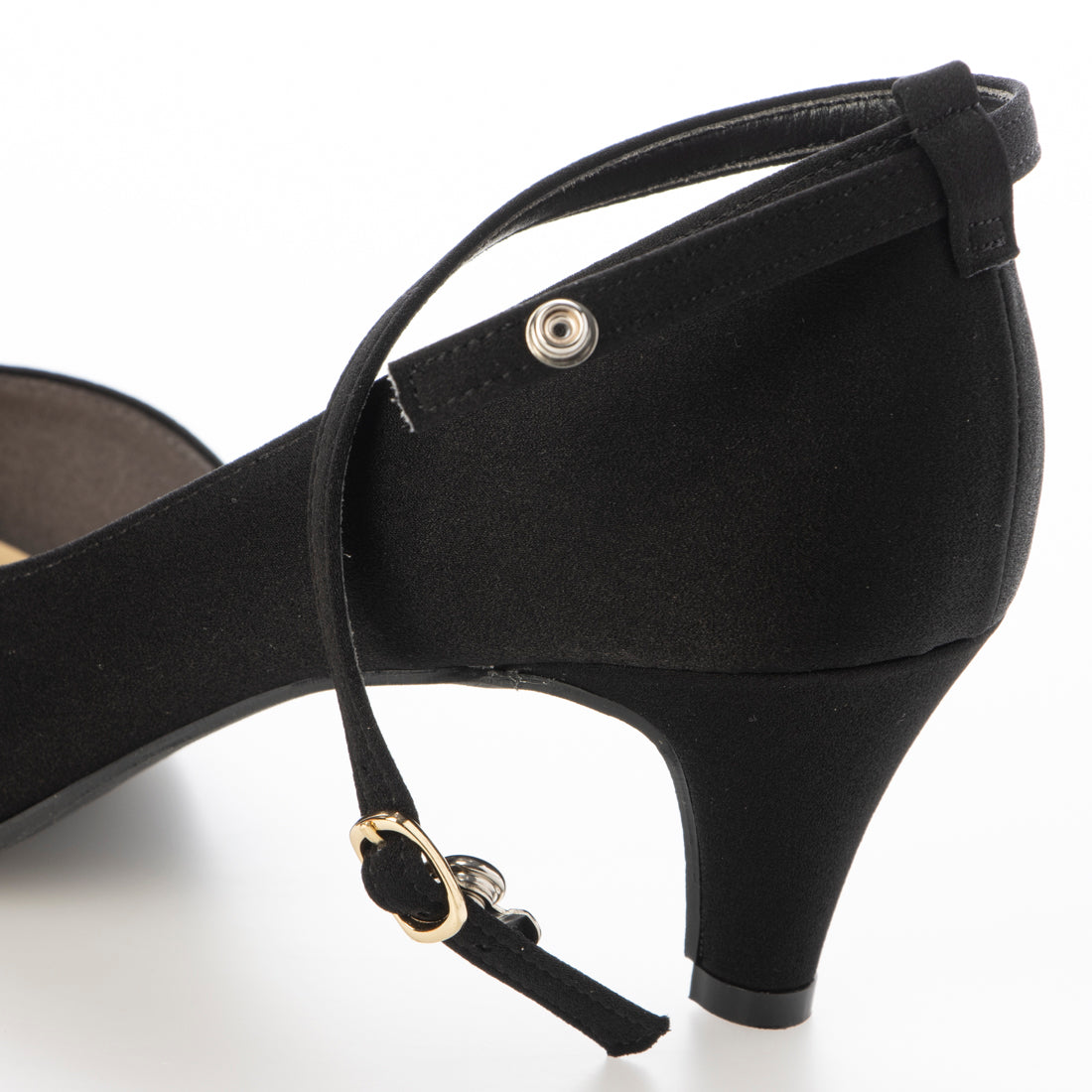 IKplus 【Made in Japan】【Rain Compatible】Beautiful Leg Posture V-Cut Line Neck Belt Pumps【For Both Sunny and Rainy Weather】 1935 black Dorkray Satin Mary Jane