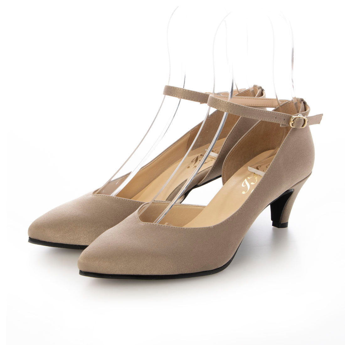 IKplus 【Made in Japan】【Rain Compatible】Beautiful Leg Posture V-Cut Line Neck Belt Pumps【For Both Sunny and Rainy Weather】 1935 black Dorkray Satin Mary Jane
