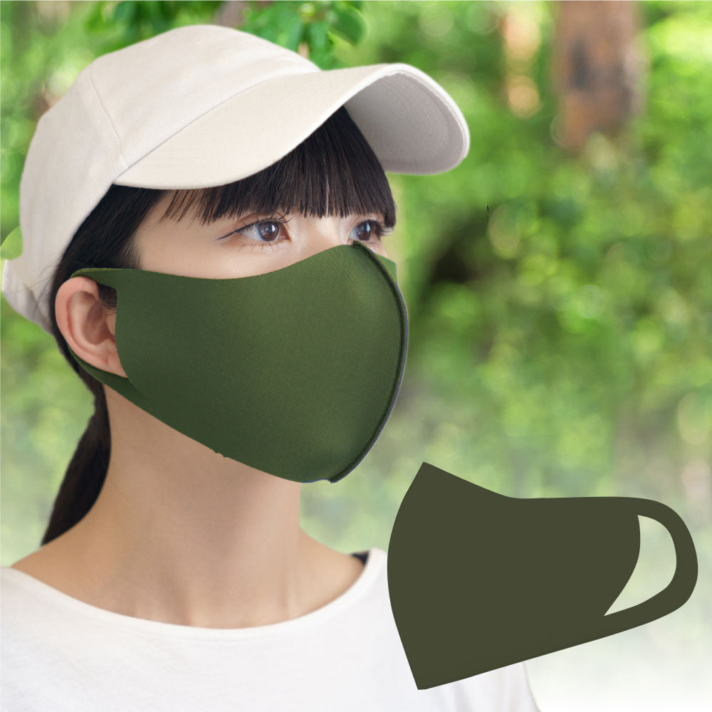 アイケープラス IKplus 【日本製】 日焼け防止マスク フェイスカバー UPF50+ SPF100 肌荒れ 繰り返し 洗える 紫外線 冷感 UVカット 日焼け対策 ウォーキング  UV対策 【返品不可商品】 （オリーブ） オリーブ