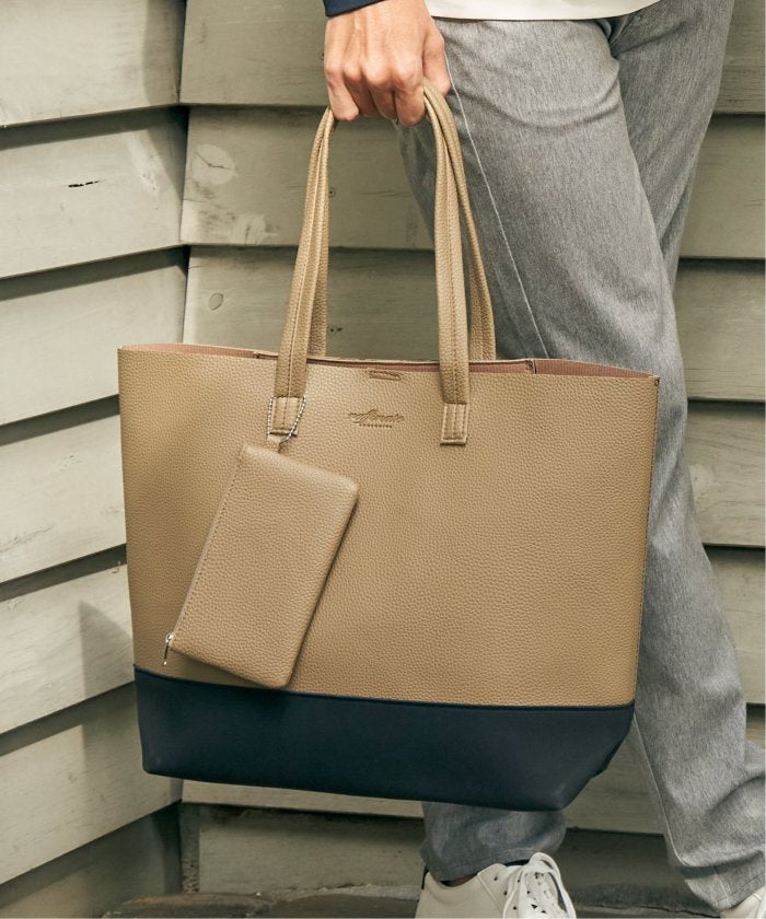 イッカ ikka 【雑誌MonoMax4月号掲載】バイカラーシュリンクトートバッグ （ベージュ） ベージュ