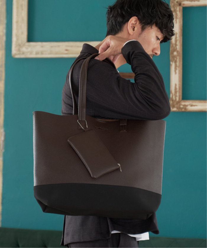 イッカ ikka 【雑誌MonoMax4月号掲載】バイカラーシュリンクトートバッグ （ベージュ） ベージュ