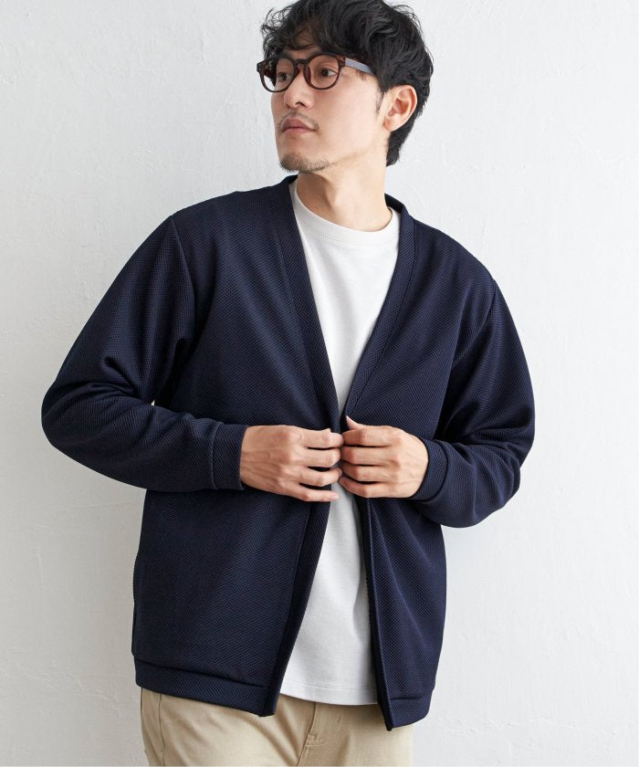 イッカ ikka パイナップルワンボタンカーディガン （ネイビーブルー） ネイビーブルー