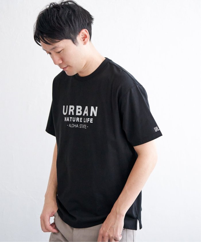 イッカ ikka URBANフロッキープリントT （ブラック） ブラック