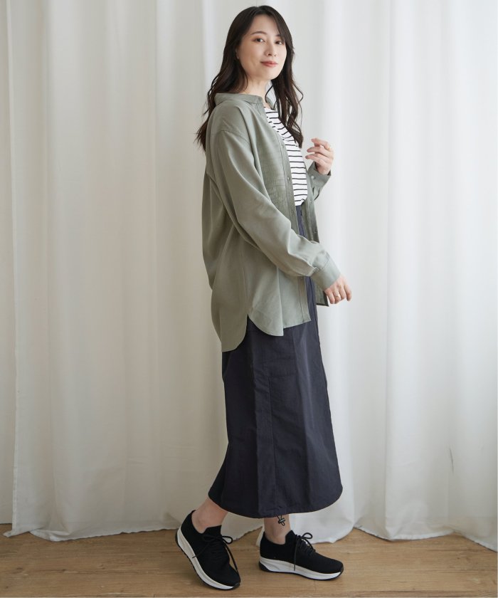 イッカ ikka 【雑誌InRed5月号掲載】フレンチリネンMIX長袖シャツ【抗菌防臭／吸水速乾】 （イエロー） イエロー