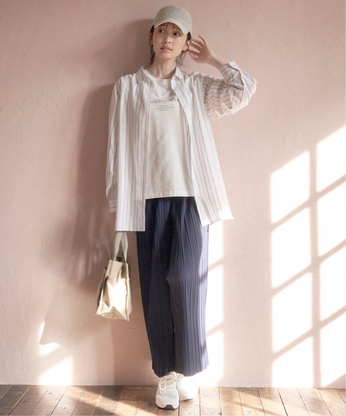 イッカ ikka 【雑誌InRed5月号掲載】フレンチリネンMIX長袖シャツ【抗菌防臭／吸水速乾】 （イエロー） イエロー