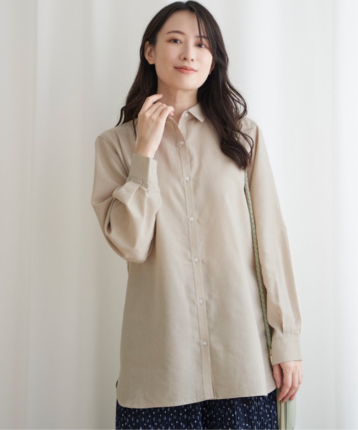 イッカ ikka 【雑誌InRed5月号掲載】フレンチリネンMIX長袖シャツ【抗菌防臭／吸水速乾】 （イエロー） イエロー