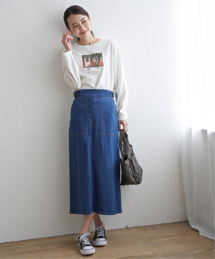 イッカ ikka ロゴフォトプリントロンT （ホワイト） ホワイト