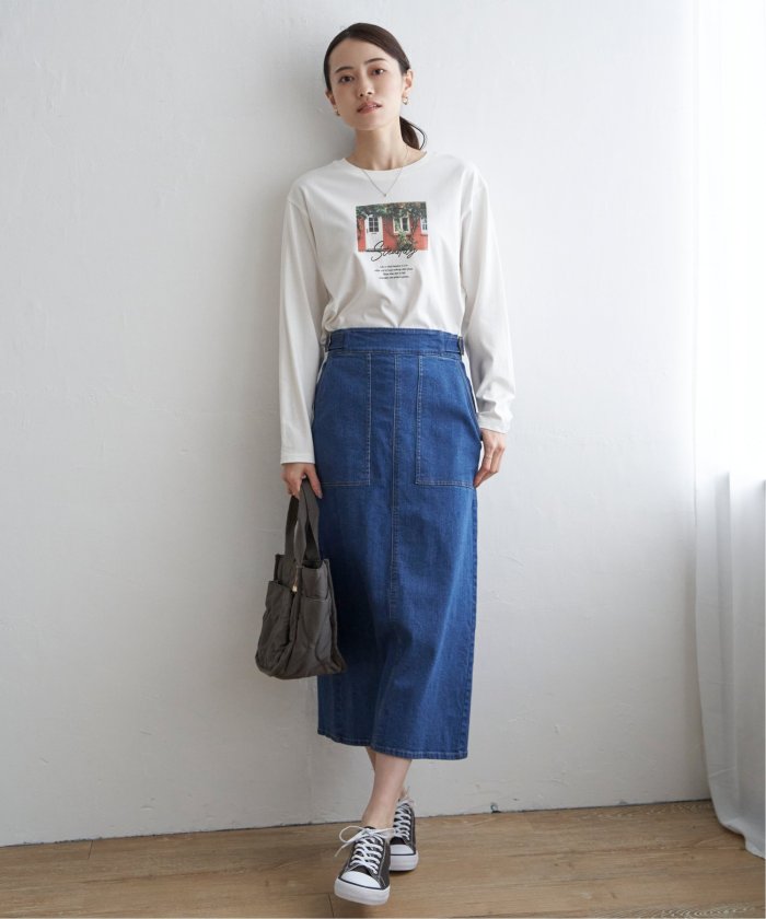 イッカ ikka ロゴフォトプリントロンT （ホワイト） ホワイト