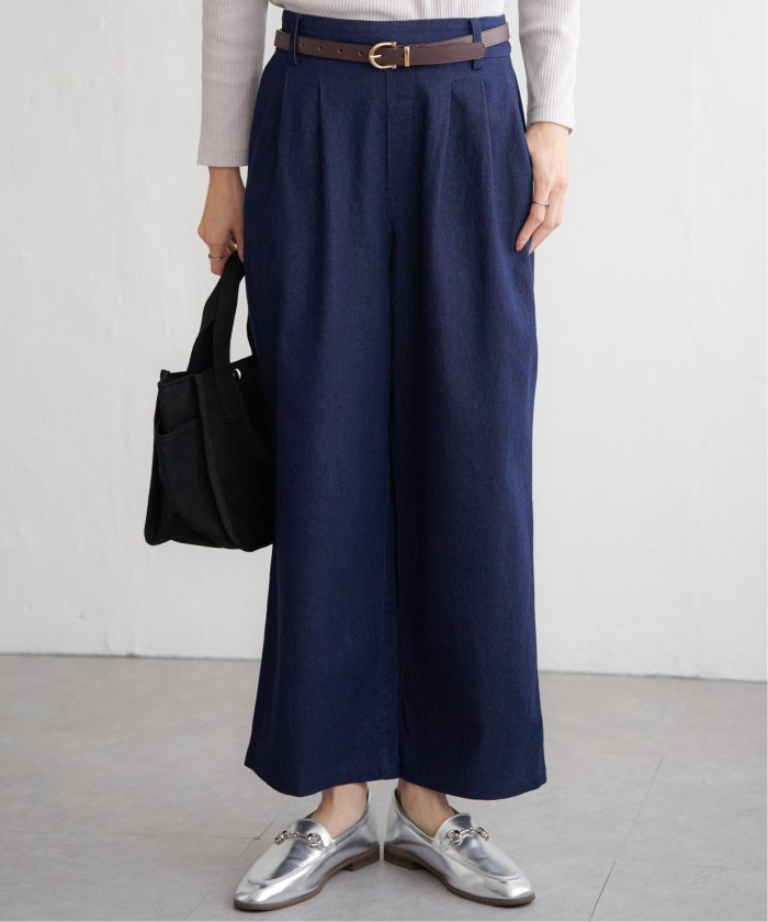 イッカ ikka フロントタックワイドパンツ （グレー） グレー