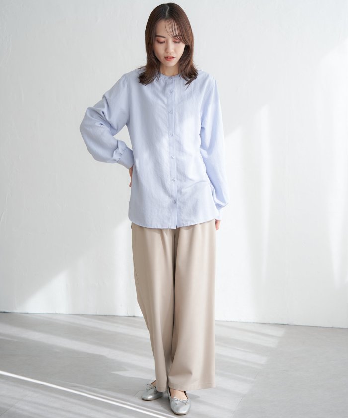 イッカ ikka フロントタックワイドパンツ （グレー） グレー