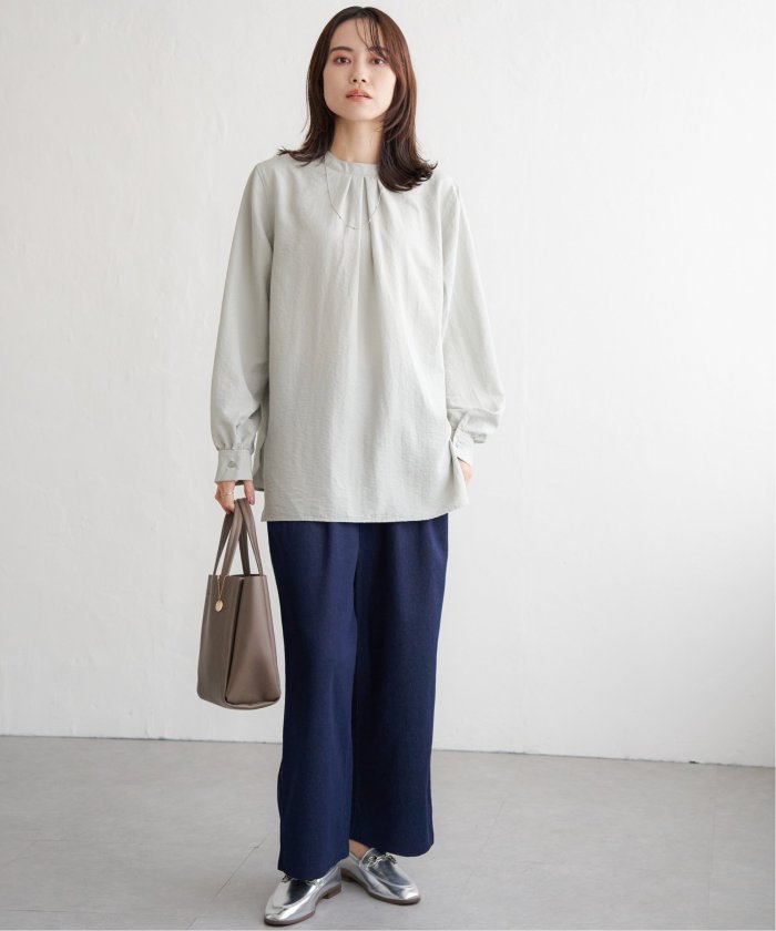 イッカ ikka フロントタックワイドパンツ （グレー） グレー