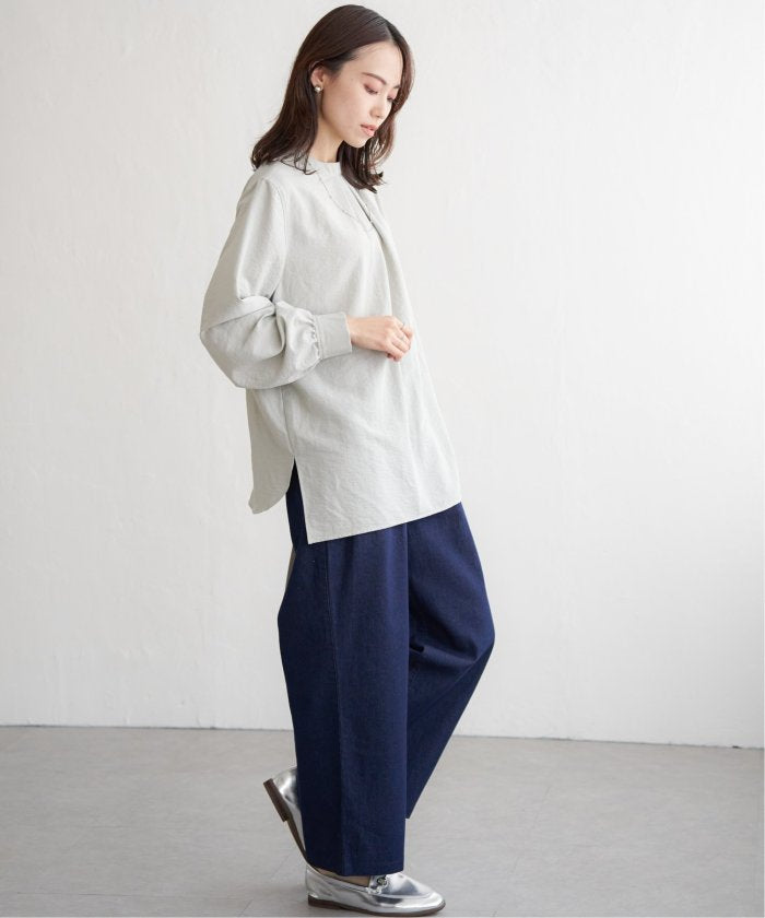 イッカ ikka フロントタックワイドパンツ （グレー） グレー