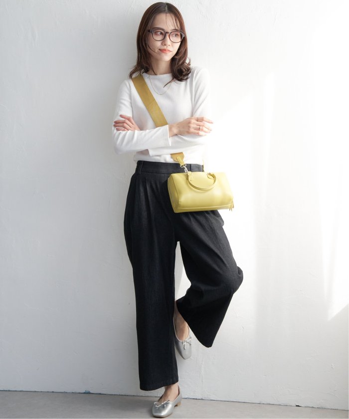 イッカ ikka フロントタックワイドパンツ （グレー） グレー