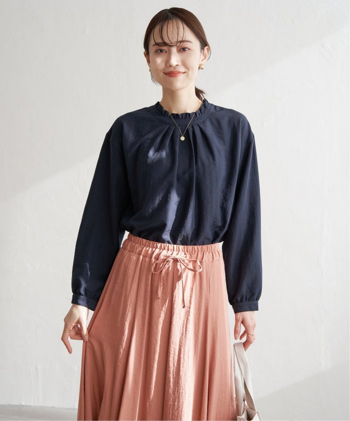 イッカ ikka エリフリル2WAYブラウス （ネイビーブルー） ネイビーブルー