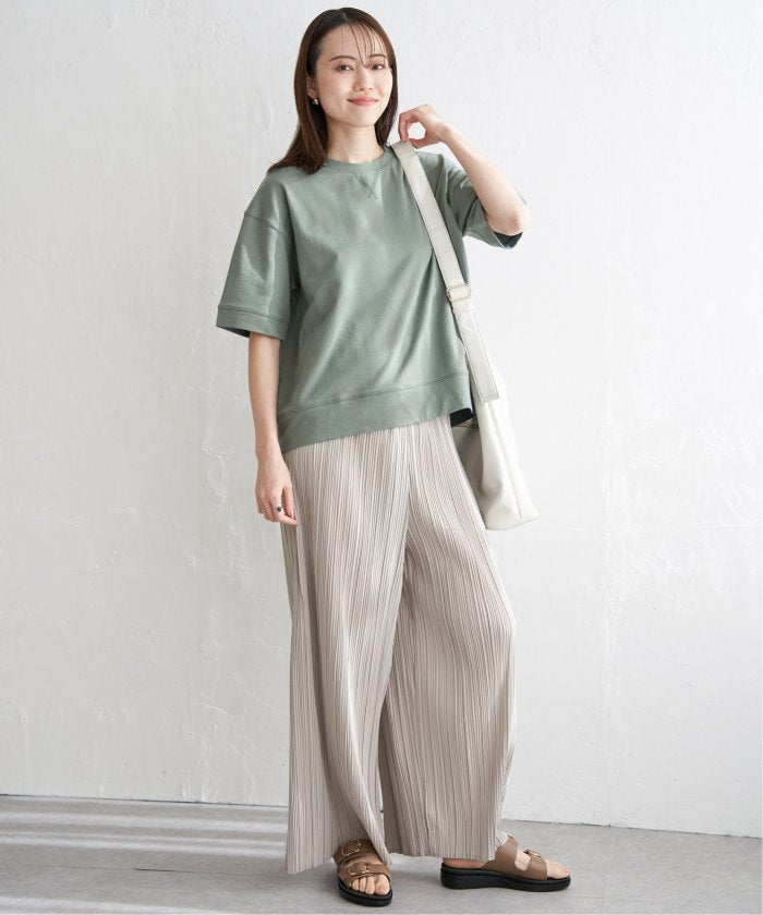 イッカ ikka 【雑誌InRed5月号掲載】サラットプリーツワイドパンツ （チャコール） チャコール