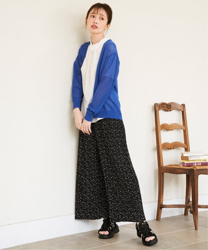 イッカ ikka 【雑誌InRed5月号掲載】サラットプリーツワイドパンツ （チャコール） チャコール
