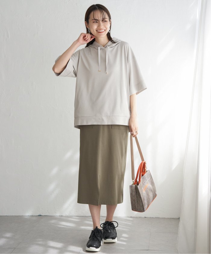 イッカ ikka 【雑誌InRed6月号掲載】コットンUSAミニワッフルポケツキPK （ライトグレー） ライトグレー