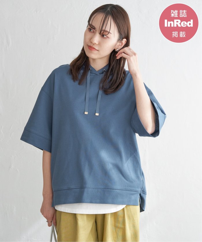 イッカ ikka 【雑誌InRed6月号掲載】コットンUSAミニワッフルポケツキPK （ブルー） ブルー