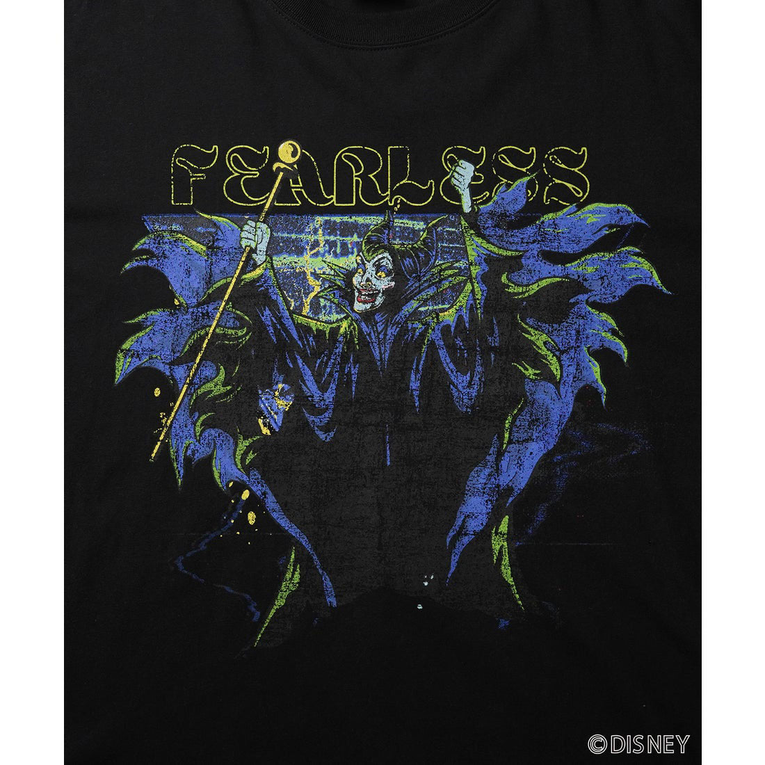 イルズ ILL'S Disney ディズニー Villains ヴィランズ ヴィンテージライク ピグメント加工 ビッグシルエット 半袖プリントTシャツ カットソー ユニセックス （ブラック） ブラック