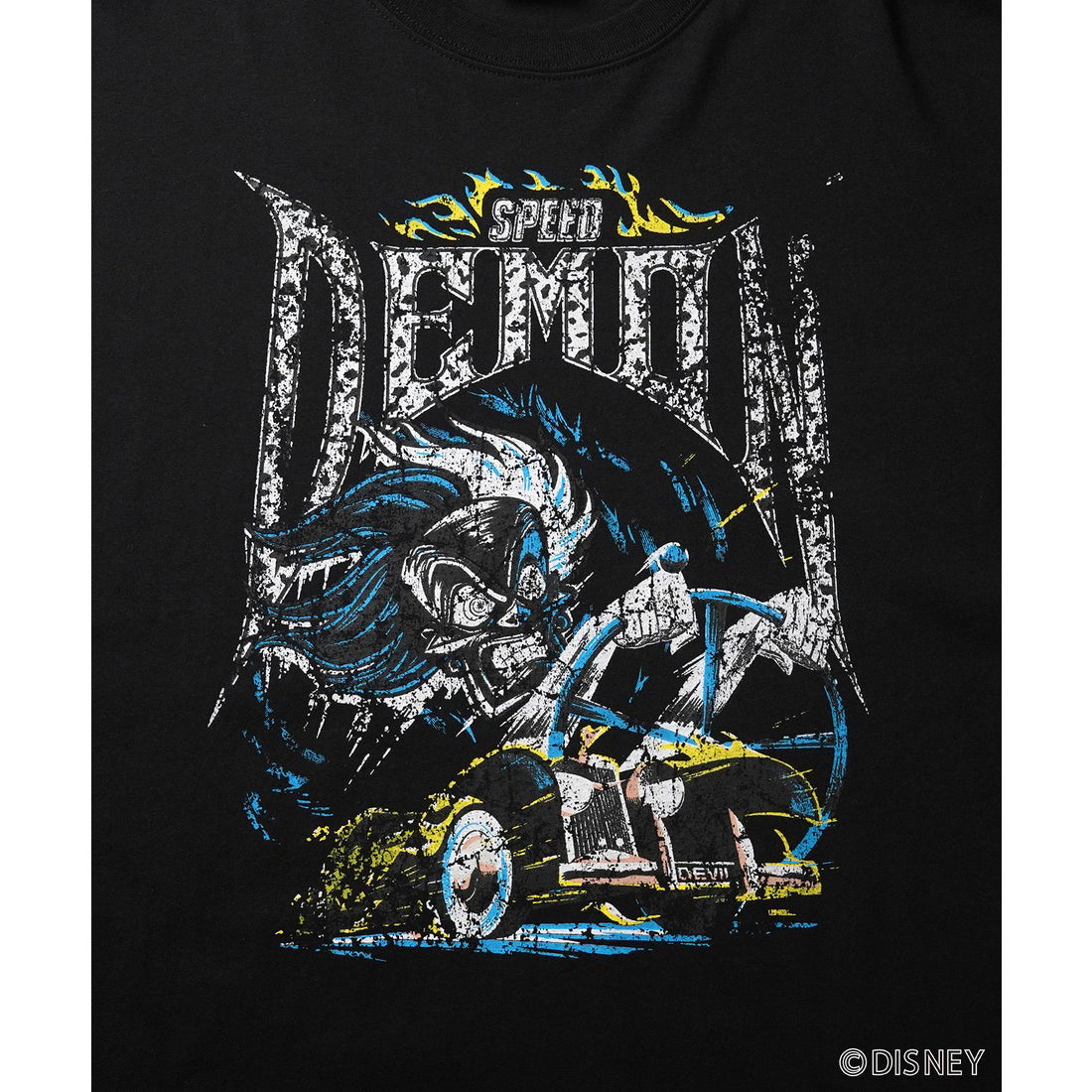 イルズ ILL'S Disney ディズニー Villains ヴィランズ ヴィンテージライク ピグメント加工 ビッグシルエット 半袖プリントTシャツ カットソー ユニセックス （ブラック） ブラック