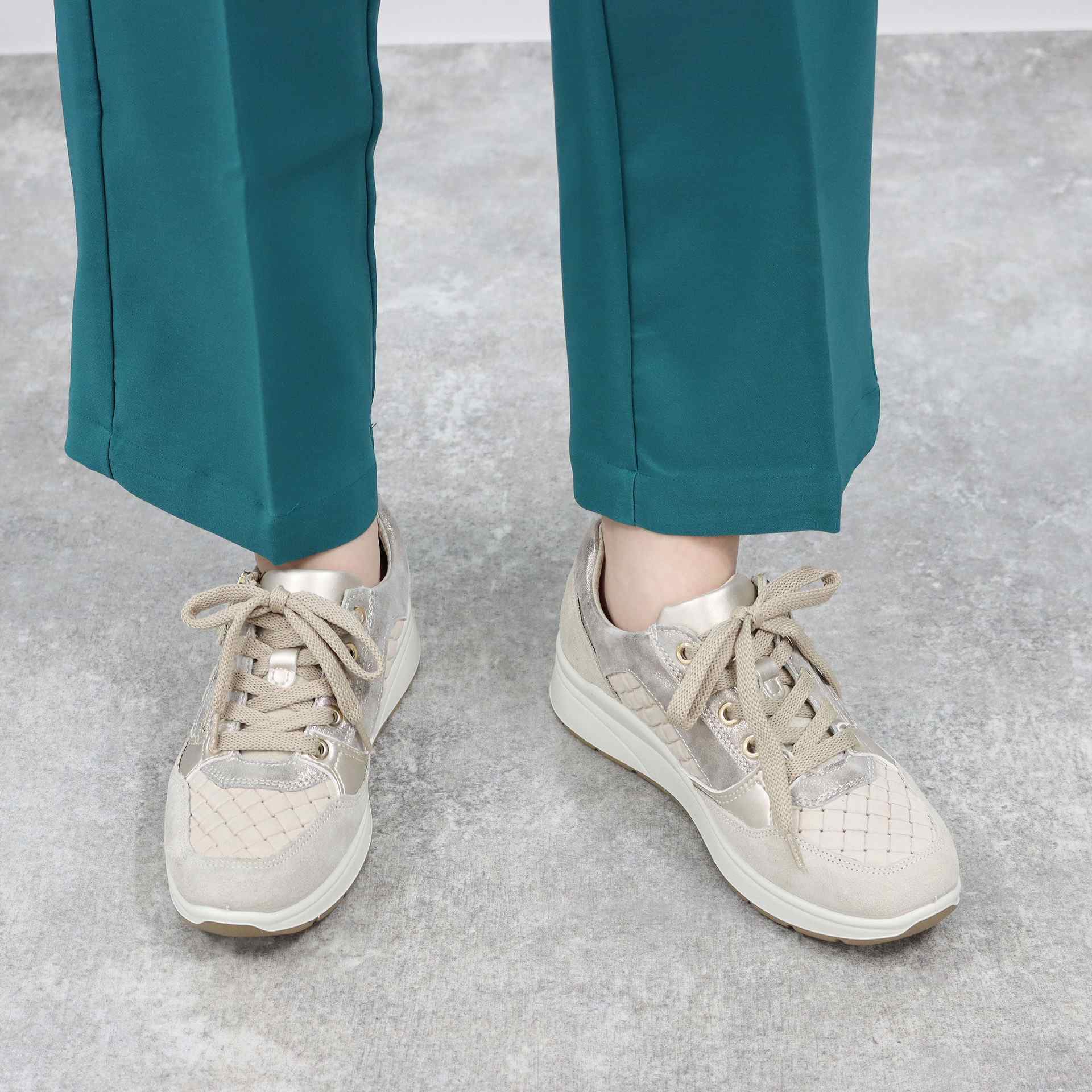 IMAC Side-zip Intrecciato-style sneakers