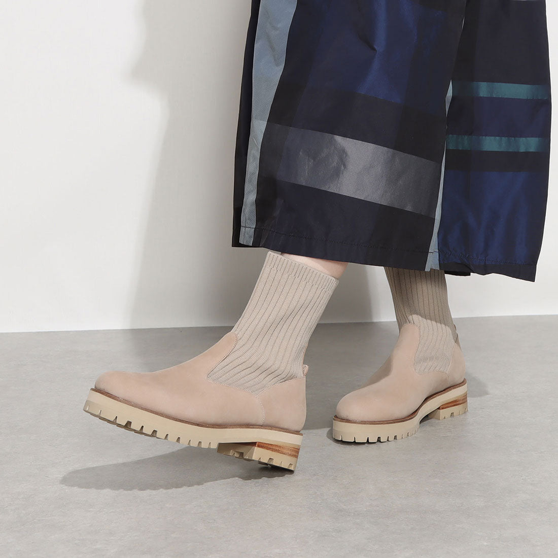 [Sustainable Series] Round Toe Rib Knit Boots