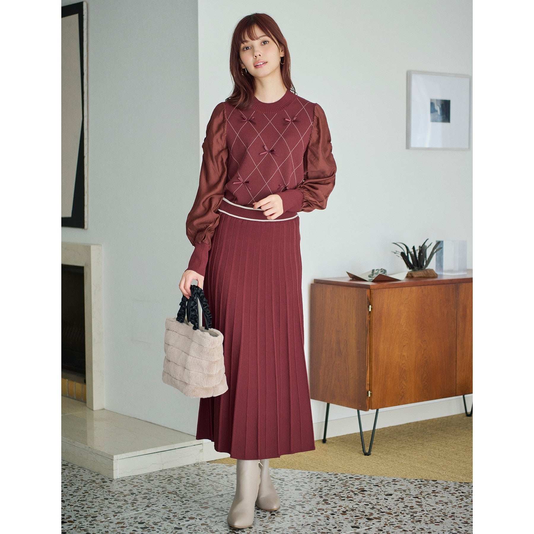 インデックス index バックリボンショートブーツ （ブラック(019)） ブラック(019)